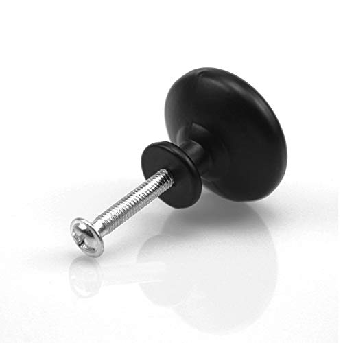 Natuce 10PCS Negro Pomo de Armario Redondo, Tirador para cajón, Pomos y Tiradores de Muebles, 30mm Pomos, pomos Redondos, para Puertas, Armarios de Cocina,Cajones - un Solo Agujero Natuce 10PCS Negro Pomo de Armario Redondo, Tirador para cajón, Pomos y Tiradores de Muebles, 30mm Pomos, pomos Redondos, para Puertas, Armarios de Cocina,Cajones - un Solo Agujero