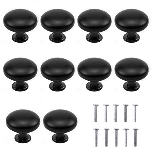 Natuce 10PCS Negro Pomo de Armario Redondo, Tirador para cajón, Pomos y Tiradores de Muebles, 30mm Pomos, pomos Redondos, para Puertas, Armarios de Cocina,Cajones - un Solo Agujero Natuce 10PCS Negro Pomo de Armario Redondo, Tirador para cajón, Pomos y Tiradores de Muebles, 30mm Pomos, pomos Redondos, para Puertas, Armarios de Cocina,Cajones - un Solo Agujero