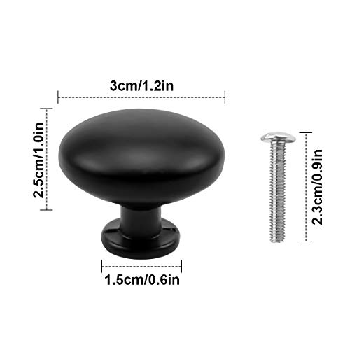 Natuce 10PCS Negro Pomo de Armario Redondo, Tirador para cajón, Pomos y Tiradores de Muebles, 30mm Pomos, pomos Redondos, para Puertas, Armarios de Cocina,Cajones - un Solo Agujero Natuce 10PCS Negro Pomo de Armario Redondo, Tirador para cajón, Pomos y Tiradores de Muebles, 30mm Pomos, pomos Redondos, para Puertas, Armarios de Cocina,Cajones - un Solo Agujero
