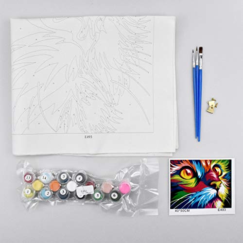 NATUCE Pintar por Numeros para Adultos Niños Pintura por Números con Pinceles y Pinturas Decoraciones, DIY Conjunto Completo de Pinturas para el Hogar Colorido Gato (16*20 Pulgadas, Sin Marco) NATUCE Pintar por Numeros para Adultos Niños Pintura por Números con Pinceles y Pinturas Decoraciones, DIY Conjunto Completo de Pinturas para el Hogar Colorido Gato (16*20 Pulgadas, Sin Marco)