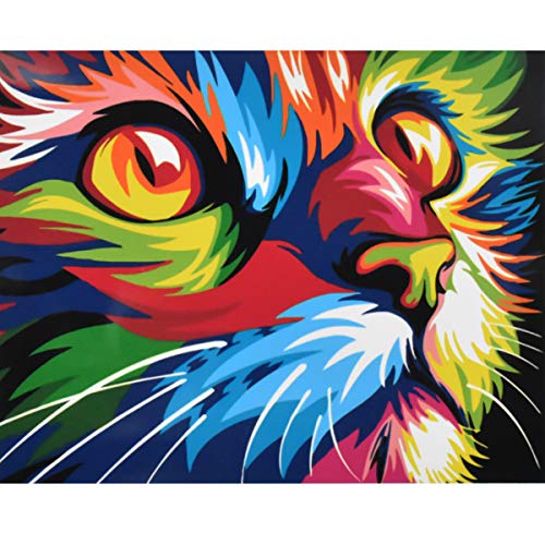 NATUCE Pintar por Numeros para Adultos Niños Pintura por Números con Pinceles y Pinturas Decoraciones, DIY Conjunto Completo de Pinturas para el Hogar Colorido Gato (16*20 Pulgadas, Sin Marco) NATUCE Pintar por Numeros para Adultos Niños Pintura por Números con Pinceles y Pinturas Decoraciones, DIY Conjunto Completo de Pinturas para el Hogar Colorido Gato (16*20 Pulgadas, Sin Marco)