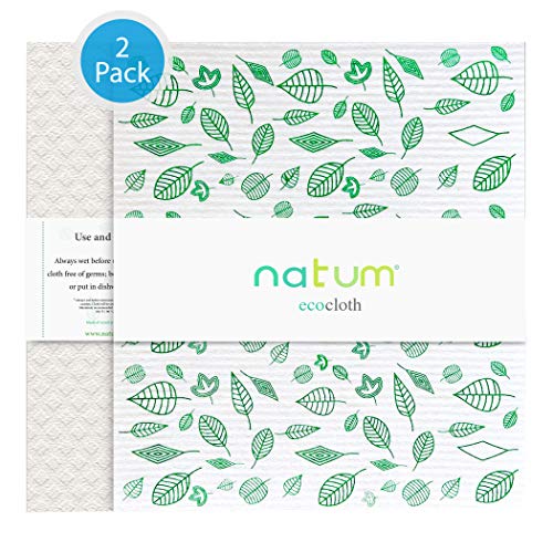 Natum ecocloth™ XL | Bayetas ecológicas antibacterianas | Paños Reutilizables de 70% Algodón 30% celulosa | Multisuperficie & Cristales - Blanco (Motivo Verde + Naranja) (2 Unidades) Natum ecocloth™ XL | Bayetas ecológicas antibacterianas | Paños Reutilizables de 70% Algodón 30% celulosa | Multisuperficie & Cristales - Blanco (Motivo Verde + Naranja) (2 Unidades)