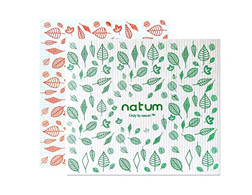Natum ecocloth™ XL | Bayetas ecológicas antibacterianas | Paños Reutilizables de 70% Algodón 30% celulosa | Multisuperficie & Cristales - Blanco (Motivo Verde + Naranja) (2 Unidades) Natum ecocloth™ XL | Bayetas ecológicas antibacterianas | Paños Reutilizables de 70% Algodón 30% celulosa | Multisuperficie & Cristales - Blanco (Motivo Verde + Naranja) (2 Unidades)