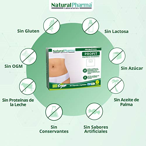 NaturalPharma Probiótico ProFit. Control de Peso. Extracto de Alcachofa + Zinc. Cápsulas Smart BioCaps®. Certificación Ecológica (Sin Gluten, Sin Lactosa, Vegano).