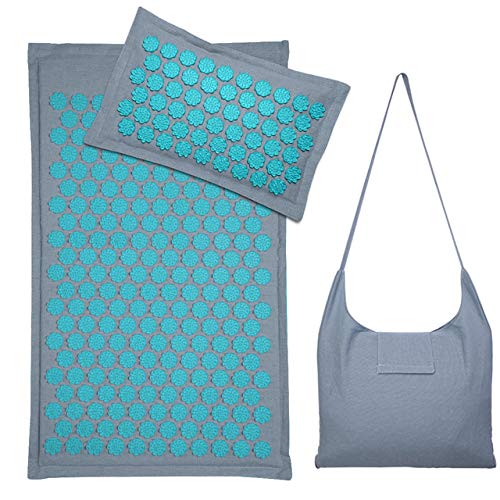 Nature Linen Coconut Palm Masaje Yoga Mat Sport Pillow Mat con Bolsa Lotus Spike Acupressure Mat Cojín, Set C, Nature Linen Coconut Palm Masaje Yoga Mat Sport Pillow Mat con Bolsa Lotus Spike Acupressure Mat Cojín, Set C,