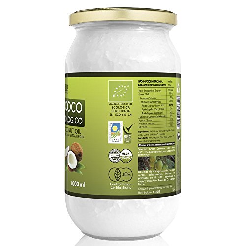 Naturseed Aceite de coco - Virgen Extra Organico, Ecologico - Puro, Natural - 1000ml - Para el Cabello y El Cuerpo, Facial, Dientes , Bebes, Para Cocinar - Masaje con Aceites Esenciales - Ebook Gratis Naturseed Aceite de coco - Virgen Extra Organico, Ecologico - Puro, Natural - 1000ml - Para el Cabello y El Cuerpo, Facial, Dientes , Bebes, Para Cocinar - Masaje con Aceites Esenciales - Ebook Gratis