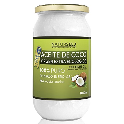 Naturseed Aceite de coco - Virgen Extra Organico, Ecologico - Puro, Natural - 1000ml - Para el Cabello y El Cuerpo, Facial, Dientes , Bebes, Para Cocinar - Masaje con Aceites Esenciales - Ebook Gratis Naturseed Aceite de coco - Virgen Extra Organico, Ecologico - Puro, Natural - 1000ml - Para el Cabello y El Cuerpo, Facial, Dientes , Bebes, Para Cocinar - Masaje con Aceites Esenciales - Ebook Gratis