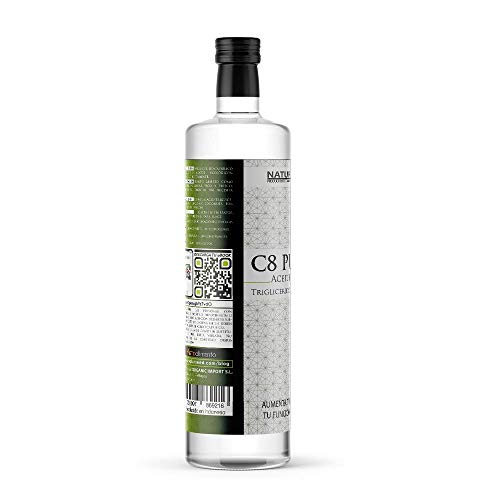 NATURSEED C8 MCT aceite puro - Botella de cristal - 100% C8 - Extraído Sólo de Nuestro Aceite de Coco Ecologico - No aceite de Palma - No C10 ni C12 - Dieta Keto, Paleo y Vegana - Ebook (500ML)