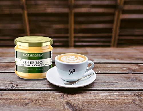 Naturseed Ghee Organico - Mantequilla Clarificada Bio Pura Ayurveda - 300gr - Sin Lactosa - Vacas alimentadas sólo de pastos ecologicos - Sabor Dulce - 250º- Recetas Gratis (300GR) Naturseed Ghee Organico - Mantequilla Clarificada Bio Pura Ayurveda - 300gr - Sin Lactosa - Vacas alimentadas sólo de pastos ecologicos - Sabor Dulce - 250º- Recetas Gratis (300GR)
