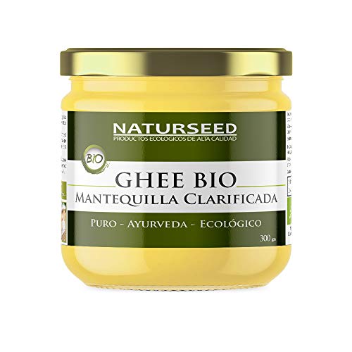 Naturseed Ghee Organico - Mantequilla Clarificada Bio Pura Ayurveda - 300gr - Sin Lactosa - Vacas alimentadas sólo de pastos ecologicos - Sabor Dulce - 250º- Recetas Gratis (300GR) Naturseed Ghee Organico - Mantequilla Clarificada Bio Pura Ayurveda - 300gr - Sin Lactosa - Vacas alimentadas sólo de pastos ecologicos - Sabor Dulce - 250º- Recetas Gratis (300GR)