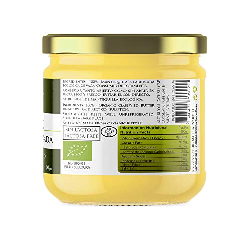 Naturseed Ghee Organico - Mantequilla Clarificada Bio Pura Ayurveda - 300gr - Sin Lactosa - Vacas alimentadas sólo de pastos ecologicos - Sabor Dulce - 250º- Recetas Gratis (300GR) Naturseed Ghee Organico - Mantequilla Clarificada Bio Pura Ayurveda - 300gr - Sin Lactosa - Vacas alimentadas sólo de pastos ecologicos - Sabor Dulce - 250º- Recetas Gratis (300GR)