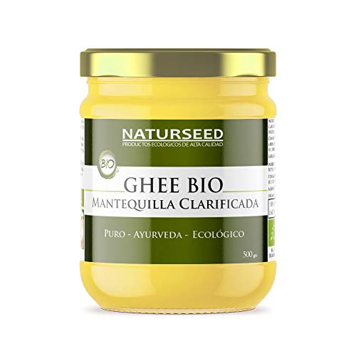 Naturseed Ghee Organico - Mantequilla Clarificada Bio Pura Ayurveda - Organic Butter Grassfed - Sin Lactosa - Vacas alimentadas sólo de pastos ecologicos - Sabor Dulce - 250º- Recetas Gratis (500GR) Naturseed Ghee Organico - Mantequilla Clarificada Bio Pura Ayurveda - Organic Butter Grassfed - Sin Lactosa - Vacas alimentadas sólo de pastos ecologicos - Sabor Dulce - 250º- Recetas Gratis (500GR)