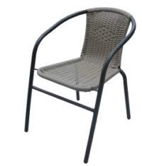 NATUUR Silla para Jardín, Terraza, Bar. Fabricada en Hierro y Ratán Gris Clara/Medidas : 53 x 58 x 75cm NATUUR Silla para Jardín, Terraza, Bar. Fabricada en Hierro y Ratán Gris Clara/Medidas : 53 x 58 x 75cm