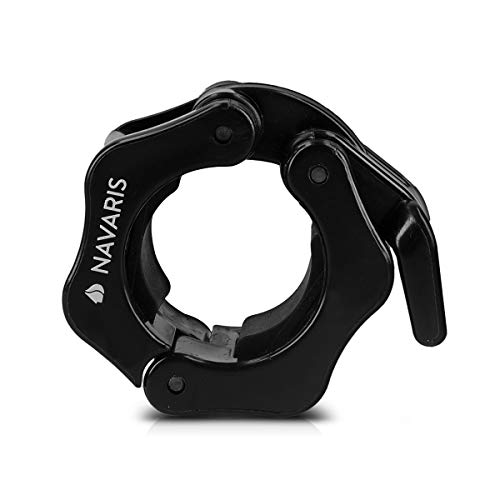 Navaris 2X Abrazaderas para Levantamiento de Pesas - Par de topes para Barra olímpica - Abrazadera para Halterofilia Crossfit con Bloqueo de 30MM Navaris 2X Abrazaderas para Levantamiento de Pesas - Par de topes para Barra olímpica - Abrazadera para Halterofilia Crossfit con Bloqueo de 30MM