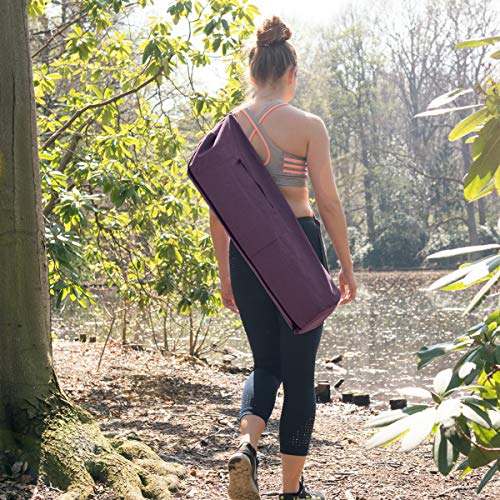 Navaris Bolsa XXL para Esterilla de Yoga de algodón - Bolso para Alfombrilla de Yoga con Cierre y Correa - Funda Grande de 72 x 29 CM - En púrpura Navaris Bolsa XXL para Esterilla de Yoga de algodón - Bolso para Alfombrilla de Yoga con Cierre y Correa - Funda Grande de 72 x 29 CM - En púrpura
