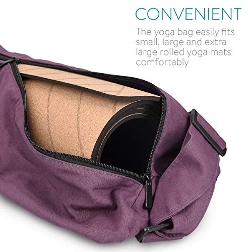 Navaris Bolsa XXL para Esterilla de Yoga de algodón - Bolso para Alfombrilla de Yoga con Cierre y Correa - Funda Grande de 72 x 29 CM - En púrpura Navaris Bolsa XXL para Esterilla de Yoga de algodón - Bolso para Alfombrilla de Yoga con Cierre y Correa - Funda Grande de 72 x 29 CM - En púrpura