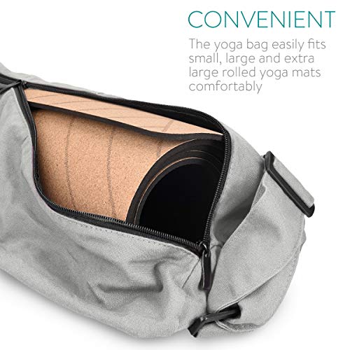 Navaris Bolsa XXL para Esterilla de Yoga de algodón - Bolso para Alfombrilla de Yoga con Cierre y Correa - Funda Grande de 72 x 29 CM - Gris Claro Navaris Bolsa XXL para Esterilla de Yoga de algodón - Bolso para Alfombrilla de Yoga con Cierre y Correa - Funda Grande de 72 x 29 CM - Gris Claro