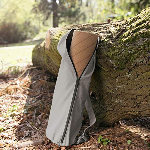 Navaris Bolsa XXL para Esterilla de Yoga de algodón - Bolso para Alfombrilla de Yoga con Cierre y Correa - Funda Grande de 72 x 29 CM - Gris Claro