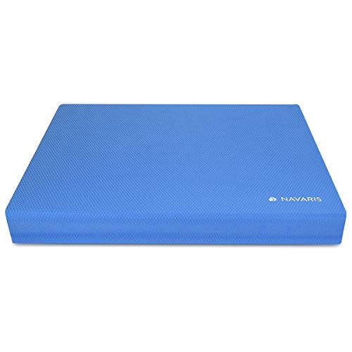 Navaris colchoneta de coordinación - Plataforma de Equilibrio para Ejercicios de Yoga y Pilates - Cojín Fitness 50 x 39 x 6.5CM - Almohadilla -Azul