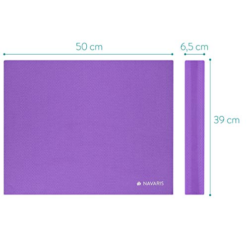 Navaris colchoneta de coordinación - Plataforma de Equilibrio para Ejercicios de Yoga y Pilates - Cojín Fitness 50 x 39 x 6.5CM - Almohadilla Morado