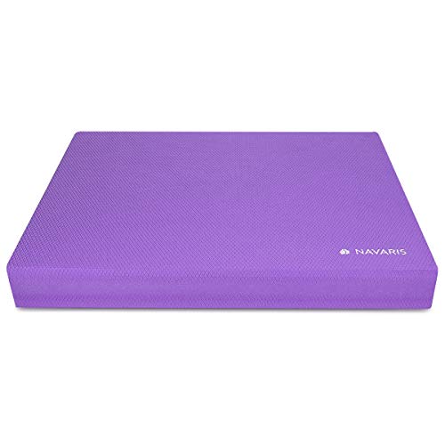 Navaris colchoneta de coordinación - Plataforma de Equilibrio para Ejercicios de Yoga y Pilates - Cojín Fitness 50 x 39 x 6.5CM - Almohadilla Morado