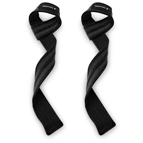 Navaris Correas para Levantamiento de Pesas - Set de 2 Straps para un Mejor Agarre en el Gimnasio - Cintas para Levantar Peso en el Gym - en Negro Navaris Correas para Levantamiento de Pesas - Set de 2 Straps para un Mejor Agarre en el Gimnasio - Cintas para Levantar Peso en el Gym - en Negro