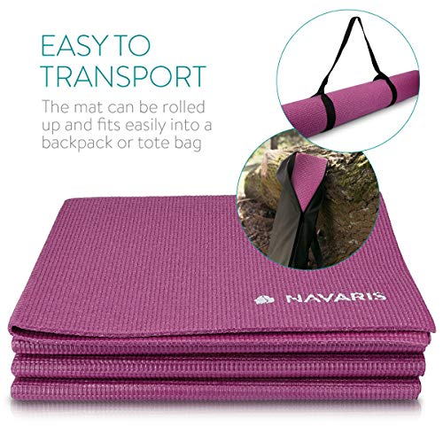 Colchoneta Plegable con 2 Empuñaduras y 4 Paneles para Gimnasia Casa Yoga  Fitness Entrenamiento Elongaciones Rosa y Violeta 240 x 120 x 5 cm