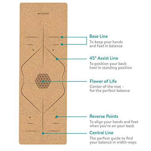 Navaris Esterilla de Yoga de Corcho Antideslizante - Alfombra para Entrenamiento de Gimnasia - Colchoneta de 183 x 61 x 0.5CM con Correa de Transporte Navaris Esterilla de Yoga de Corcho Antideslizante - Alfombra para Entrenamiento de Gimnasia - Colchoneta de 183 x 61 x 0.5CM con Correa de Transporte
