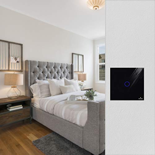 Navaris interruptor táctil de pared - Interruptor de luz con pantalla táctil - Pulsador de cristal - Conmutador con sensor de tacto en negro Navaris interruptor táctil de pared - Interruptor de luz con pantalla táctil - Pulsador de cristal - Conmutador con sensor de tacto en negro