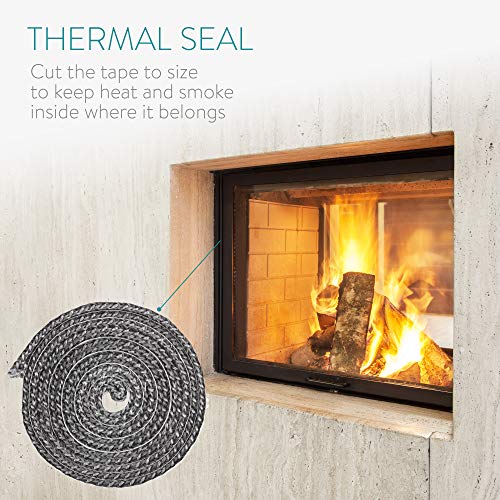 Navaris Junta para Chimenea y Estufa - Burlete Aislante para Puerta o Cristal de chimeneas de leña - Cinta Plana autoadhesiva - 2 M de Largo x 15 MM Navaris Junta para Chimenea y Estufa - Burlete Aislante para Puerta o Cristal de chimeneas de leña - Cinta Plana autoadhesiva - 2 M de Largo x 15 MM