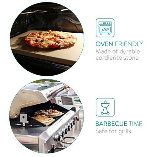 Navaris Piedra para pizza de cordierita - Piedra para horno rectangular para pizza o pan - Bandeja para parrilla barbacoa o grill - XL 38 x 30 x 1.5CM Navaris Piedra para pizza de cordierita - Piedra para horno rectangular para pizza o pan - Bandeja para parrilla barbacoa o grill - XL 38 x 30 x 1.5CM