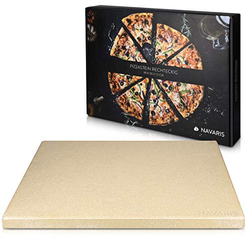 Navaris Piedra para pizza de cordierita - Piedra para horno rectangular para pizza o pan - Bandeja para parrilla barbacoa o grill - XL 38 x 30 x 1.5CM Navaris Piedra para pizza de cordierita - Piedra para horno rectangular para pizza o pan - Bandeja para parrilla barbacoa o grill - XL 38 x 30 x 1.5CM