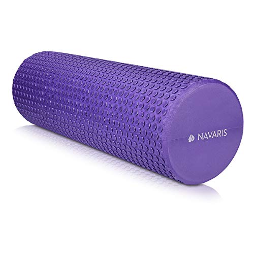 Navaris Rodillo para Pilates de 45CM - Rodillo de Espuma para Masaje Fitness y Yoga - Foam Roller para fortalecimiento Muscular en Morado Navaris Rodillo para Pilates de 45CM - Rodillo de Espuma para Masaje Fitness y Yoga - Foam Roller para fortalecimiento Muscular en Morado
