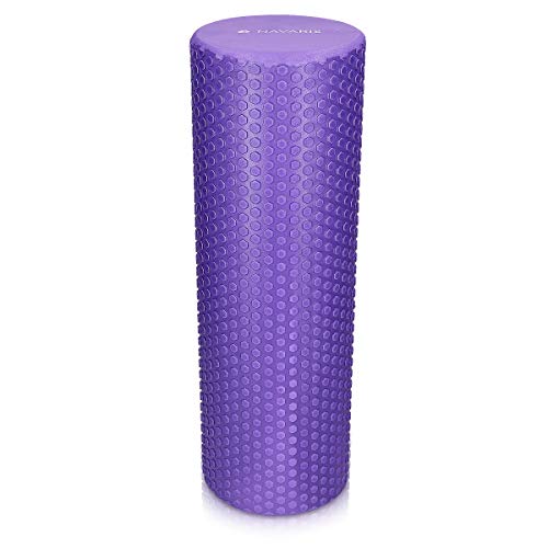 Navaris Rodillo para Pilates de 45CM - Rodillo de Espuma para Masaje Fitness y Yoga - Foam Roller para fortalecimiento Muscular en Morado Navaris Rodillo para Pilates de 45CM - Rodillo de Espuma para Masaje Fitness y Yoga - Foam Roller para fortalecimiento Muscular en Morado
