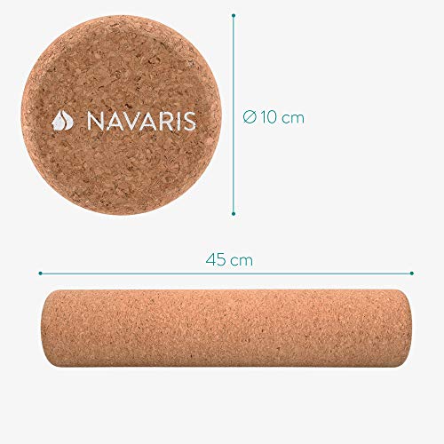 Navaris Rodillo para Pilates y Yoga - Roller de Corcho Natural para Masaje - Rulo ecológico Antideslizante para Auto masajes Espalda Gimnasia Balance Navaris Rodillo para Pilates y Yoga - Roller de Corcho Natural para Masaje - Rulo ecológico Antideslizante para Auto masajes Espalda Gimnasia Balance