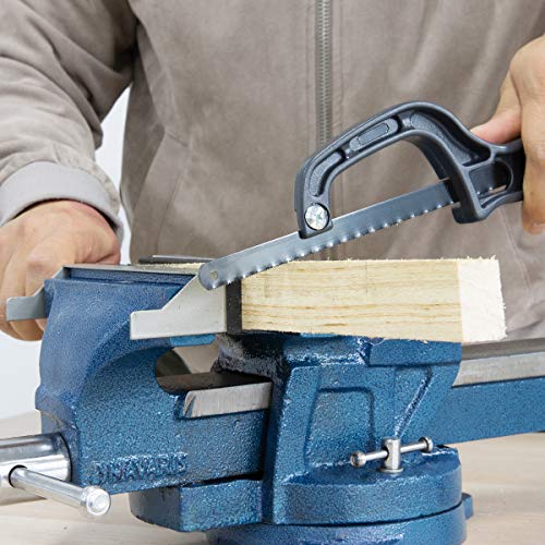 Navaris Tornillo de banco - Torno para mesa de trabajo de hierro fundido - Tornillo giratorio o fijo con mordazas blandas - Ancho de 150MM Navaris Tornillo de banco - Torno para mesa de trabajo de hierro fundido - Tornillo giratorio o fijo con mordazas blandas - Ancho de 150MM