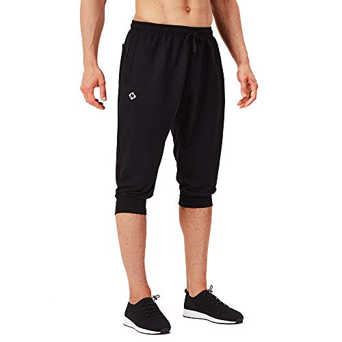 NAVISKIN 3/4 Pantalones Capri de Fitness para Hombre Pirata Pants Atléticos Deportivos Correr Térmicos Chándal Deporte Yoga Running Entrenamiento Bolsillos con Cierre (Negro, M) NAVISKIN 3/4 Pantalones Capri de Fitness para Hombre Pirata Pants Atléticos Deportivos Correr Térmicos Chándal Deporte Yoga Running Entrenamiento Bolsillos con Cierre (Negro, M)