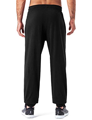 NAVISKIN Pantalones de Chandal para Hombre Pants Atléticos Térmicos Casuales Deportivos de Correr Chándal Running Deporte Yoga Fitness Entrenamiento con Bolsillos Laterales Negro M