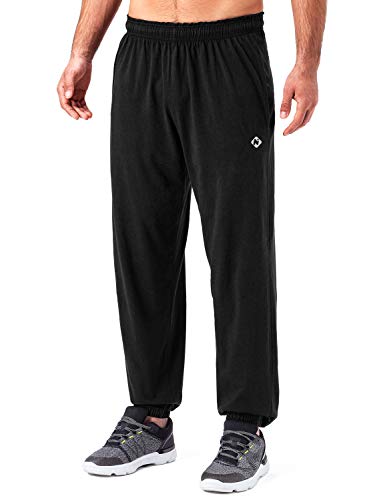 NAVISKIN Pantalones de Chandal para Hombre Pants Atléticos Térmicos Casuales Deportivos de Correr Chándal Running Deporte Yoga Fitness Entrenamiento con Bolsillos Laterales Negro M