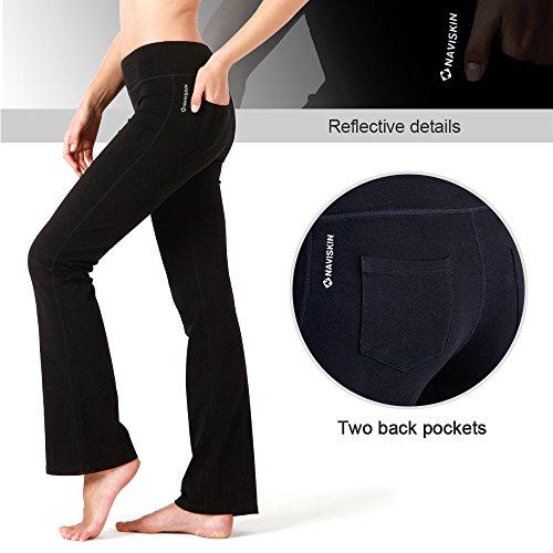 NAVISKIN Pantalones de Yoga para Mujer Pants de Pilates Bolsillos Elástico Transpirable Ideal para Danza Correr Trotar Ejercicio Aeróbico Pilates Fitness Negro Inseam-31in M NAVISKIN Pantalones de Yoga para Mujer Pants de Pilates Bolsillos Elástico Transpirable Ideal para Danza Correr Trotar Ejercicio Aeróbico Pilates Fitness Negro Inseam-31in M
