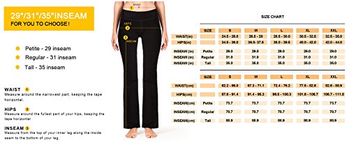 NAVISKIN Pantalones de Yoga para Mujer Pants de Pilates Bolsillos Elástico Transpirable Ideal para Danza Correr Trotar Ejercicio Aeróbico Pilates Fitness Negro Inseam-31in M