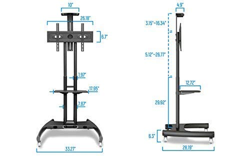 NB AVA1500-60-1P - Soporte móvil de suelo para pantallas LCD, LED , Plasma y curvadas de 32" a 65"  y hasta 45.5 kg