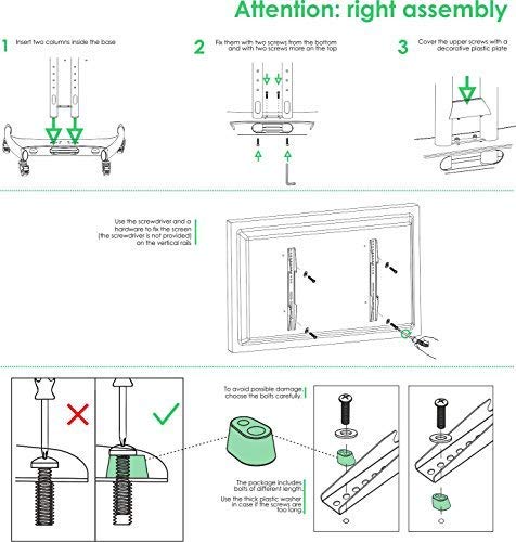 NB AVA1500-60-1P - Soporte móvil de suelo para pantallas LCD, LED , Plasma y curvadas de 32" a 65"  y hasta 45.5 kg