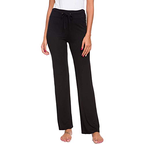 NB Pantalones de Yoga para Mujer, Pantalones Casuales de Yoga con cordón para Yoga y Correr (Negro, X-Large)