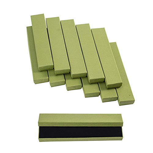 NBEADS 12 Piezas Caja de Regalo para Joyería, Verde Oliva Caja de Cartón para Pulseras Collares Manualidades Embalaje, 21x4x2cm NBEADS 12 Piezas Caja de Regalo para Joyería, Verde Oliva Caja de Cartón para Pulseras Collares Manualidades Embalaje, 21x4x2cm