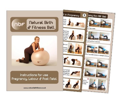 NBF Pelota de Gymnasia de 65cm, Balón de Ejercicio, Pelota de Nacimiento, Incluye Bomba e Instrucciones para el Embarazo, el Ejercicio y el Parto
