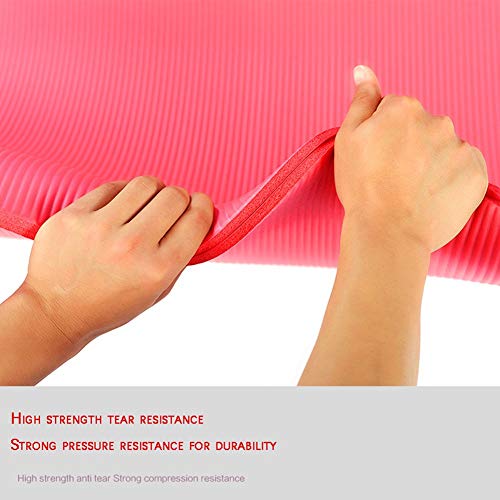 NBR Colchón Yoga Estera de TPE para Yoga - Pilates Mat - Eco Amistoso Mat，con Bolso y Correa de Transporte，para Pilates Ejercicios Fitness Gimnasia Estiramientos 183 * 61 * 1CM