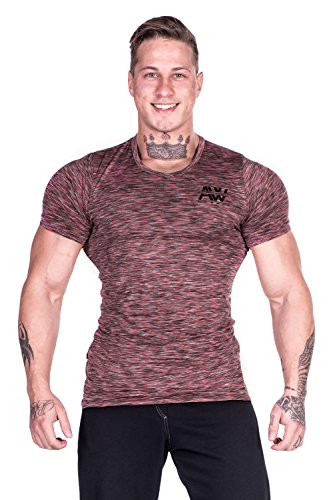 NEBBIA, T-Shirt, AW Collection, Slim fit Cut, Sleeves highlighting The Biceps, Melange Color Design, Airy and Flexible Material, Gentle to Touch, Color Red, Size XXL NEBBIA, T-Shirt, AW Collection, Slim fit Cut, Sleeves highlighting The Biceps, Melange Color Design, Airy and Flexible Material, Gentle to Touch, Color Red, Size XXL