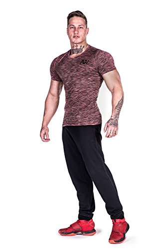 NEBBIA, T-Shirt, AW Collection, Slim fit Cut, Sleeves highlighting The Biceps, Melange Color Design, Airy and Flexible Material, Gentle to Touch, Color Red, Size XXL NEBBIA, T-Shirt, AW Collection, Slim fit Cut, Sleeves highlighting The Biceps, Melange Color Design, Airy and Flexible Material, Gentle to Touch, Color Red, Size XXL