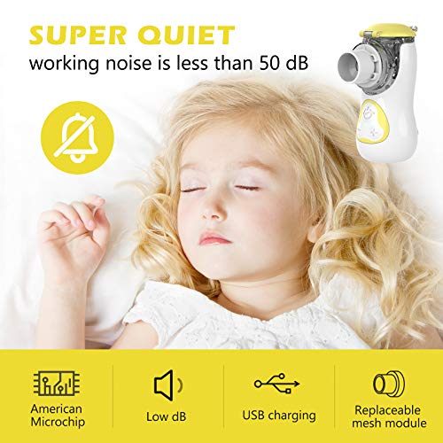 Nebulizador Portatil Inhalador, Inhaladores para Niños y Adultos, nebulizador de malla silencioso de tamaño bolsillo, Recargable Nebulizador Portatil Inhalador, Inhaladores para Niños y Adultos, nebulizador de malla silencioso de tamaño bolsillo, Recargable